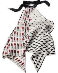Prada - Printed Silk Twill Halter Top - Lyst