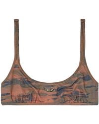 DIESEL - Ut-Bra-Top-Utlt Camo-Print Bikini Top - Lyst
