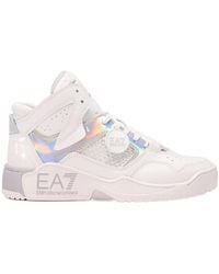 EA7 - Iridescent-Effect High-Top Sneakers - Lyst