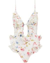 Zimmermann - Lucky Waterfall Frill One-Piece Swimsuit - Lyst