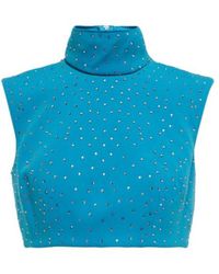 Alex Perry - Henley Embellished Crêpe Crop Top - Lyst