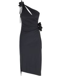 Coperni - One-Shoulder Flower Midi Gown Dress - Lyst