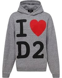 DSquared² - Graphic-Printed Long-Sleeved Hoodie - Lyst