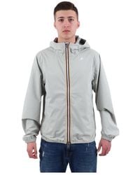 K-Way - Logo Printed Hooded Zipped Jacket - Lyst