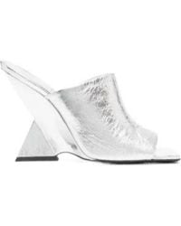 The Attico - Cheope 105Mm Laminated Leather Mules - Lyst