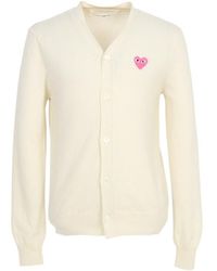 COMME DES GARÇONS PLAY - Long-Sleeve Knit Cardigan - Lyst