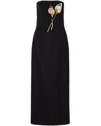 Carolina Herrera - Strapless Embellished Wool-Blend Gown - Lyst