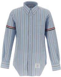 Thom Browne - Stripe Detailed Button-Up Shirt - Lyst