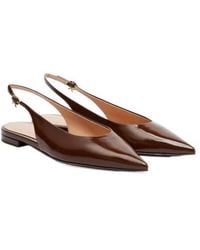 Gianvito Rossi - Patent Leather Slingback Flats - Lyst