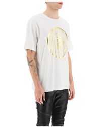 Balmain - Metallic Coin Logo Printed Crewneck T-Shirt - Lyst