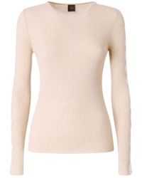 Pinko - Ribbed Sweater With Lace - Lyst