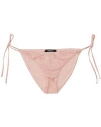 Versace - Printed Stretch Polyester Bikini Bottom - Lyst