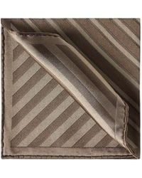 Brunello Cucinelli - Regimental-Stripe Silk Pocket Square - Lyst