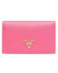 Prada - Saffiano Leather Card Holder - Lyst