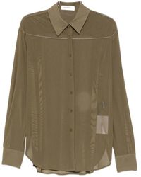 Frankie Shop - Peri Sheer Long-Sleeved Shirt - Lyst