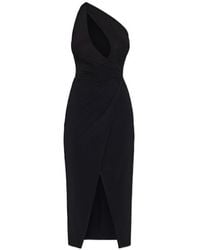 Amiri - One-Shoulder Tie Fastened Midi Dress - Lyst
