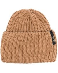 Borsalino - Logo-Patch Ribbed Virgin Wool Beanie - Lyst