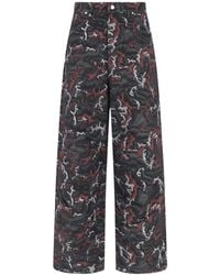 PDF CHANNEL - Pdf Abstract Print Wide-Leg Pants - Lyst