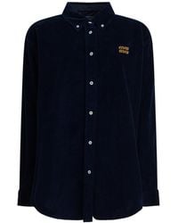 Miu Miu - Corduroy Oversized Poplin Shirt - Lyst