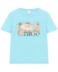 Chloé - Chloé Floral Logo T-Shirt - Lyst