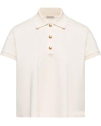 Moncler - Grosgrain Logo Cotton Polo Shirt - Lyst