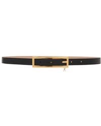 Alessandra Rich - Logo Charm Buckle Slim Belt - Lyst