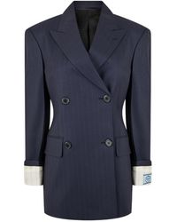 Prada - Double Breasted Blazer - Lyst