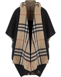 Burberry - Check-Pattern Hooded Reversible Cape - Lyst