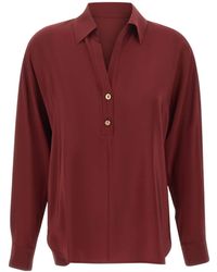 Max Mara - Hammered-Button Silk Blouse - Lyst