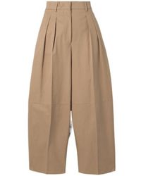 Altuzarra - Pleated Cotton-Twill Barrel-Leg Pants - Lyst