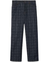 Burberry - Loose Check Denim Jeans - Lyst