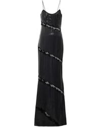 Alessandra Rich - Lace-Embroidered Faux Leather Dress - Lyst