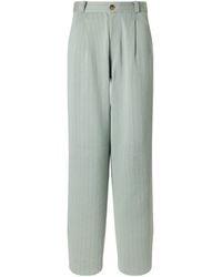 Guest In Residence - Carpenter Pinstriped Cotton And Silk-Blend Knit Straight-Leg Pants - Lyst