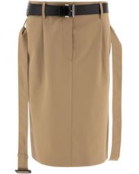 Prada - Belted Mini Skirt - Lyst