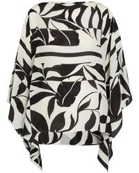 Max Mara - Printed Silk-Chiffon Cover-Up Blouse - Lyst