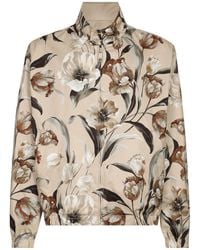Dolce & Gabbana - Floral Printed Reversible High-Neck Jacket - Lyst