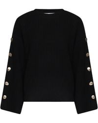 Kaos - Button-Sleeve Ribbed Knitted Sweater - Lyst