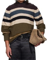 Sacai - Striped Knit Pullover Sweater - Lyst