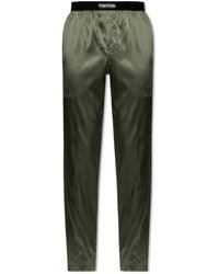 Tom Ford - Logo Waistband Satin Pajama Trousers - Lyst