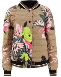 Herno - Flower Printed Padded Bomber Jacket - Lyst
