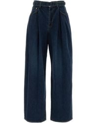 Sacai - Wide Leg Pleated Jeans - Lyst