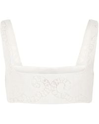 Valentino - Mini Bandana Lace Crop Top - Lyst