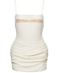 Magda Butrym - Draped Lace-Trim Mini Dress - Lyst