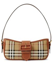 Burberry - Check Printed Buckle-Detailed Shoulder Bag - Lyst