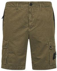 Stone Island - Compass Patch Cargo Shorts - Lyst