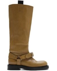 Burberry - Leather Saddle High Boots - Lyst