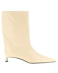 Jil Sander - Craquele Pointed-Toe Ankle Boots - Lyst