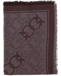 Pinko - Love Birds Pattern Fringed Scarf - Lyst