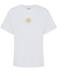 Elisabetta Franchi - Jersey T-Shirt With Jewel Logo - Lyst