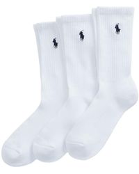 Polo Ralph Lauren - Three Pairs Of Pure Cotton Socks - Lyst